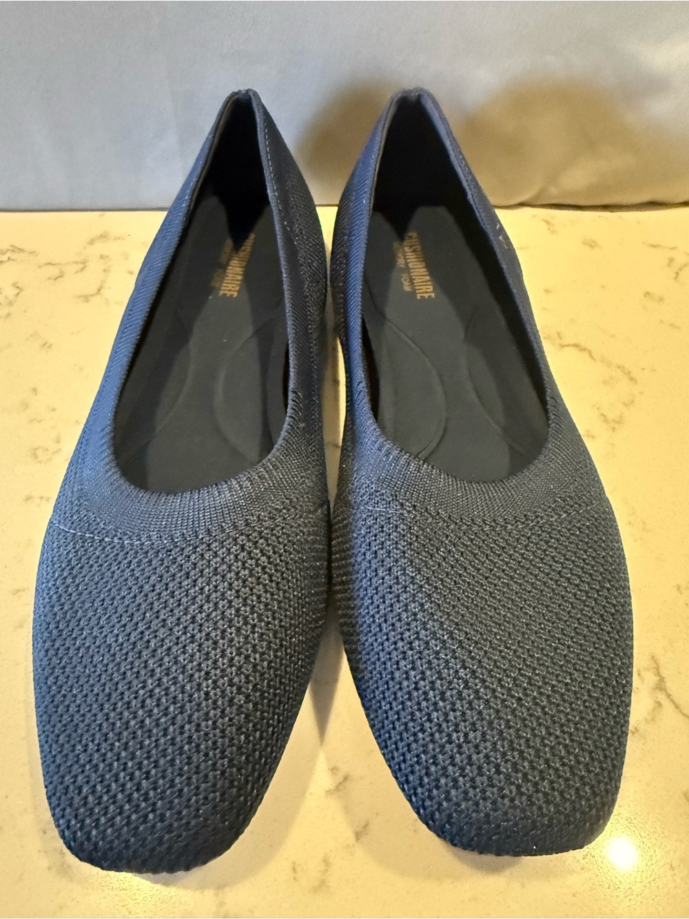 Comfort Knit Slip-On Flats in Navy